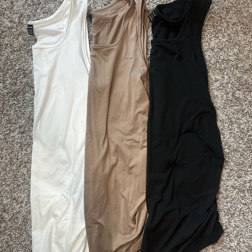 SHEIN MATERNITY -Three tanks - White, Tan, Black